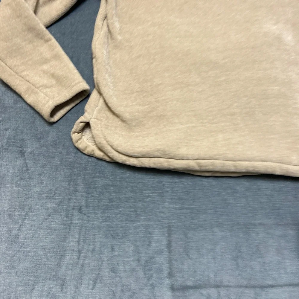 32 Degrees Heat Jacket Mens Medium Beige Sherpa Lined Side Slit Warm Quarter Zip